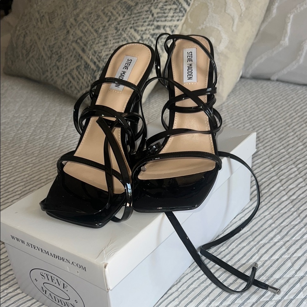 Steve Madden Black Strappy Heels
